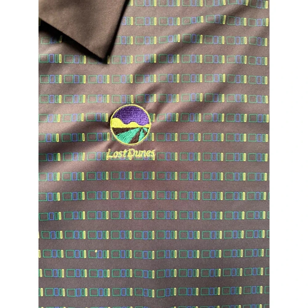 Adidas ClimaCool‎ Mens XL Golf Polo Shirt Lost Dunes Geometric Pattern Grey